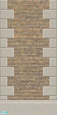 Sims 2 — Cream Brick - Kick Molding/Double Quoning by MsBarrows — A set of bricks in a yellow-cream colour, with kick
