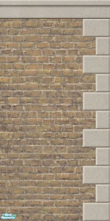 Sims 2 — Cream Brick - Crown Molding/Right Quoining by MsBarrows — A set of bricks in a yellow-cream colour, with crown