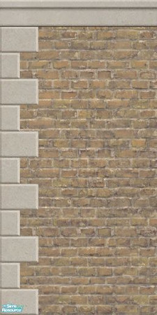 Sims 2 — Cream Brick - Crown Molding/Left Quoining by MsBarrows — A set of bricks in a yellow-cream colour, with crown