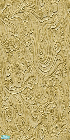Sims 2 — tams TC 103 set - Tams Wall For Tc 103 by tambriah — gold textured wallpaper with victorian style pattern