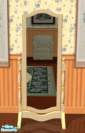 Sims 2 — Hydrangia Bedroom Mirror by lisa9999 — Floor mirror painted in a soothing cream color.