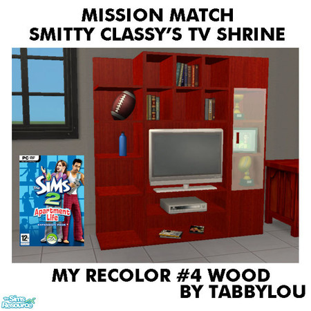 Sims 2 — TL - MM SmittyClassysTVShrineWoodFrame Recolor04Wd by TabbyLou — My Recolor #4 Wood Recolor of Apartment