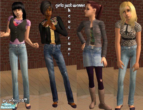 Sims 2 — Girls Just Wanna Have FUN! Mix and Match by Mione07 — A fun and casual fashion mix set for your female teens!!!