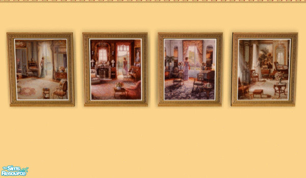 Sims 2 — Reframed Ladies of Color by lisa9999 — Reframed in smaller frames, paintings of four Victorian ladies each