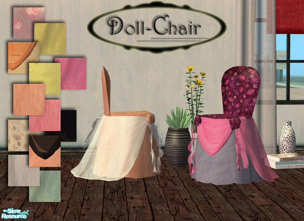 Sims 2 — KCR Dollchair Recolors by Sophel21 — Recolors of KCR celebration dollchair. Set includes 10 seat colors and 5