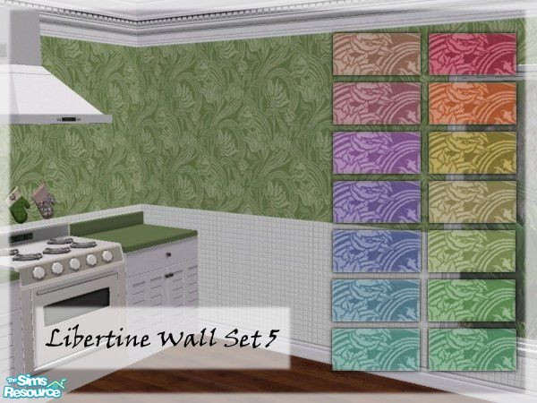 Sims 2 — Libertine Wall Set 5 by TingelingAnna — This wall set is the fifth set in the Libertine Wall Set series. The