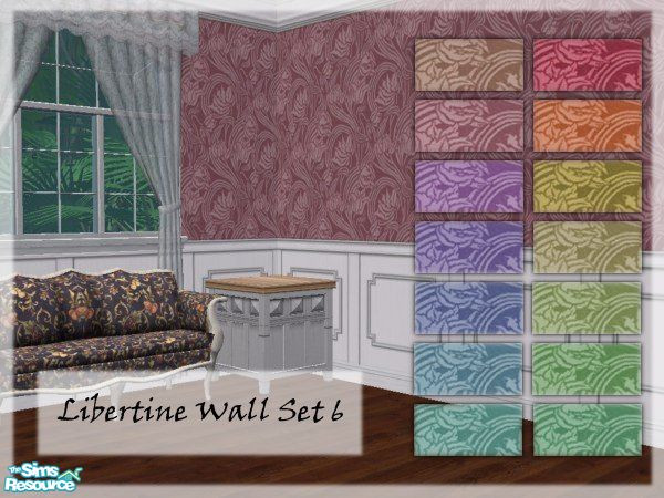 Sims 2 — Libertine Wall Set 6 by TingelingAnna — This wall set is the sixth set in the Libertine Wall Set series. The