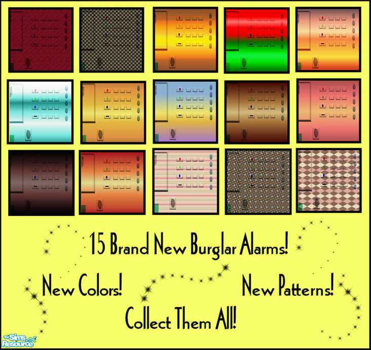 The Sims Resource Burglar Alarm Recolor Set