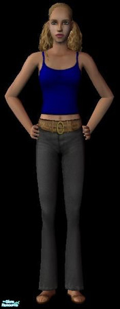 Sims 2 — Rainbow Strap Tops. - Blue by andi and grim — This is a blue recolour of the strappy top that came with the base