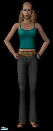 Sims 2 — Rainbow Strap Tops. - Light Blue (Tourquoise) by andi and grim — This is a light blue recolour of the strappy