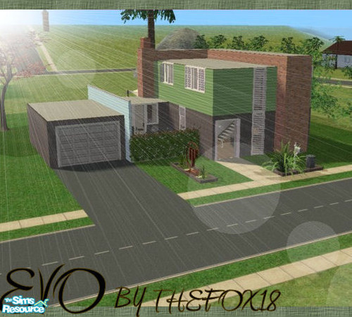 Sims 2 — Evo  by Thefox18 — evo is a house with modern features like,3bedrooms,2bathrooms,1 living room & 1 dinning
