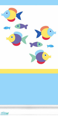 Sims 2 — Rainbow Aquarium by katalina — A colorful fish wall to match your basic color schemes.