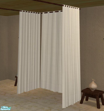 Sims 2 — Ancient Bed - Canopy plain white by ShinoKCR — Canopy has a white bar