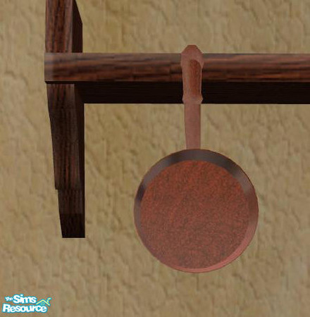 Sims 2 — Roman Kitchen - Pan small by ShinoKCR — You can decorate this pan on directly on the shelf or like shown in