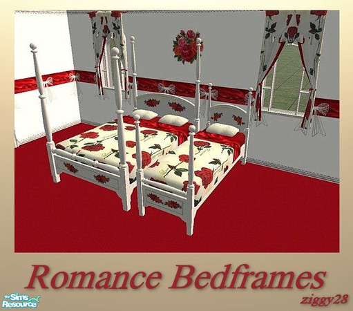 Sims 2 — Romance Master Bedroom Collection - Bedframes by ziggy28 — A re-colour of the Maxis season country fourposter