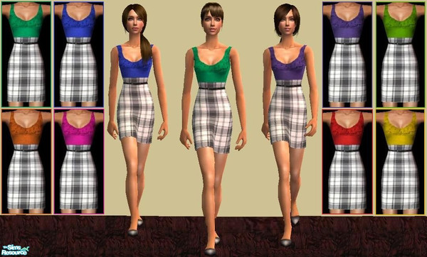 Sims 2 — Poise by MichelleySim95 — Fall 2008 is all about plaid prints and vibrant colors. Poise has high-waist belted