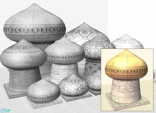 Sims 2 — Domes of Agrabah Part I. - 5x5 Medium - base recolor1. by senemm — A set of 9 arabian style domes inspired by
