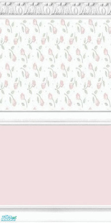 Sims 2 — Rosebuds 5 by katalina — A delicate rosebud wallpaper with beautiful crown molding. Enjoy!