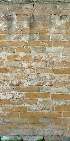 Sims 2 — Shoddy Brick - Tile 2 by MsBarrows — A rather badly constructed wall of yellow-cream brick. Four tiles that form