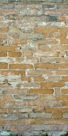 Sims 2 — Shoddy Brick - Tile 4 by MsBarrows — A rather badly constructed wall of yellow-cream brick. Four tiles that form