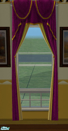 Sims 2 — Fall Dining Room Drapes by lisa9999 — Made of royal purple velvet.