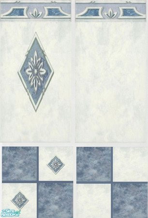 Sims 2 — KS Blue Deco Walls and Floors by mskitty — I hope you like it. They look great in the game.