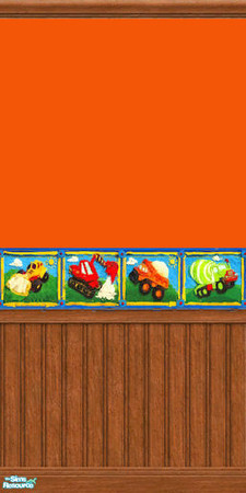 Sims 2 — Clay Construction - Plain - Orange Center Border by Cerulean Talon — Your young Sim can build dreams galore with