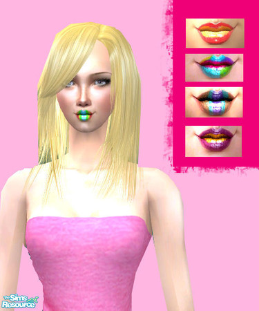 Sims 2 — Colorful Lipstick Pt.1 by theplayanita — A Set of make up for female sims Enjoy!