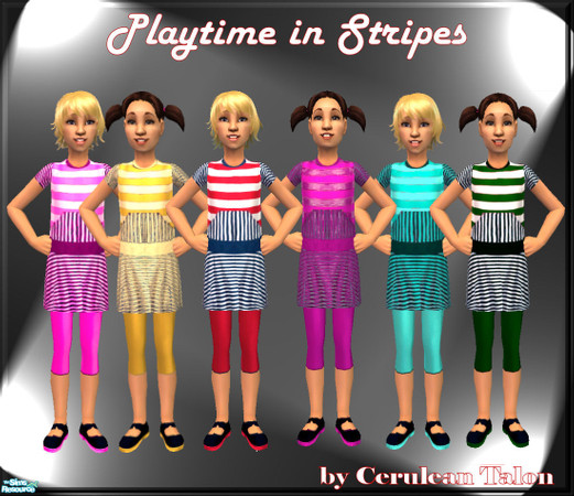 Sims 2 — Playtime in Stripes by Cerulean Talon — Playtime, school or just hanging out can be much more fun in these