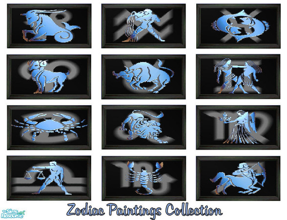 Sims 2 — Zodiac Paintings Collection by shadow66 — Be proud of your birthsign and add a personal touch to your sims\'