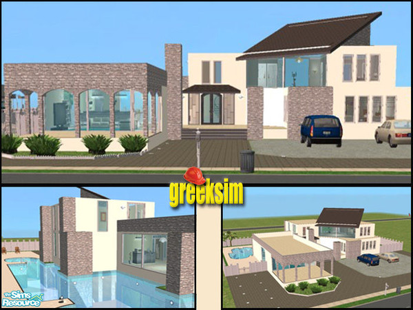Sims 2 — grks Artemis Mansion by greeksim — Modern confortable house for a family with two children. The rooms are big