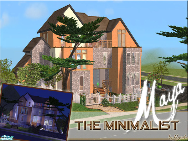 Sims 2 — The Minimalist: Maya by Alyosha — The first lot in my Minimalist series! Fully furnished and decorated, and