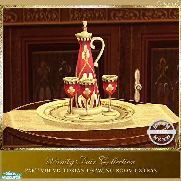 The Sims Resource - VF Drawing Room Extras -Wine Set Mesh