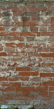 Sims 2 — Dark Shoddy Brick - Tile 2 by MsBarrows — A rather badly constructed wall of dark red brick. Four tiles that
