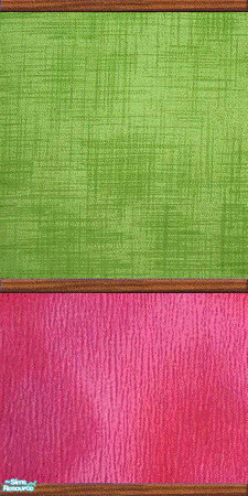 Sims 2 — tams TC 105 set - Tams Wall For Tc 105 by tambriah — green textured top, pink textured bottom with wood top,