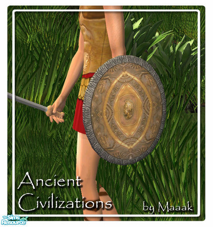 Sims 2 — Greek warrior - Shield by Maaak — Can be found under glasses.