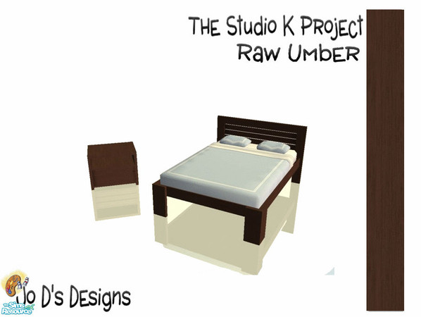 Sims 2 — Leyris Bedrooms Studio K Match Raw Umber Double Bed by simmaniac2005 — This file recolors the double bed and end