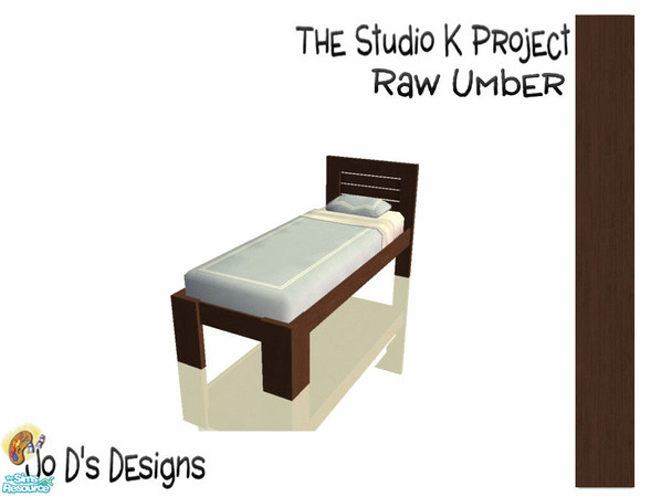 Sims 2 — Leyris Bedrooms Studio K Match Raw Umber Single Bed by simmaniac2005 — This file recolors the single bed only.