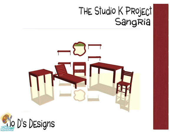 Sims 2 — Leyris Outdoor & Hall Studio K Match Sangria Set by simmaniac2005 — I LOVE Studio K walls & floors &