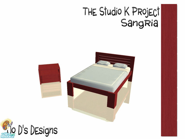 Sims 2 — Leyris Bedrooms Studio K Match Sangria Double Bed by simmaniac2005 — This file recolors the double bed and end
