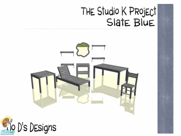 Sims 2 — Leyris Outdoor & Hall Studio K Match Slate Blue Set by simmaniac2005 — I LOVE Studio K walls & floors