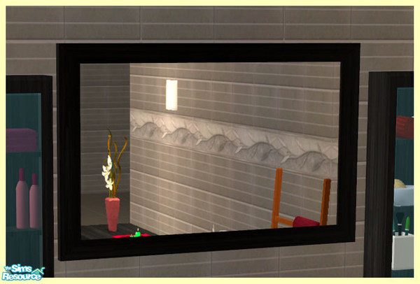 Sims 2 — Naturals Bathroom Black - Mirror by Elize-37sims — Recolor. All functionaltiy.