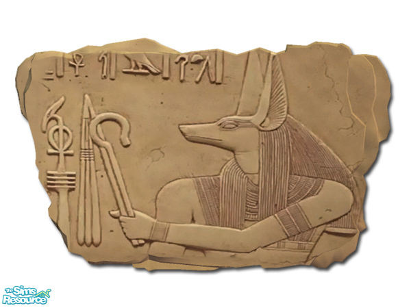 Sims 2 —  Anubis Wall Plaque - Mesh by Shakeshaft — Part of a set of Egyptian objects for your sims to exhibit, Anubis