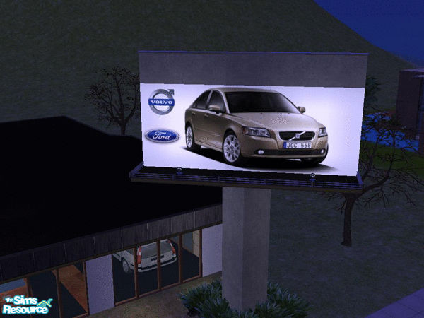 Sims 2 — Volvo & Ford sign by ichbincm — This 5-piece sign/mural set can be used as a sign at the neighborhood Volvo