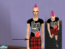 Sims 2 — red skirt with steel -toe boots by susheesims — red punk skirt wid steel toe boots