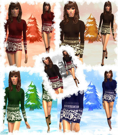 Sims 2 — Hot Winter Set by wwendy — 5 hot jumpers with short socks for your adult-female sims.