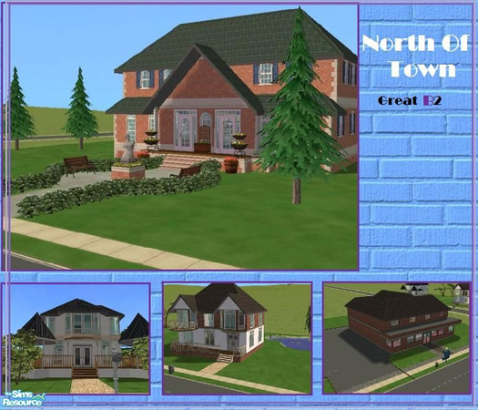 Sims 2 — The North side of town by great  b2 — This side of town is richer and more \"High class.\" No CC and