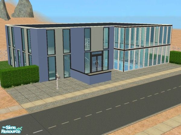 Sims 2 — Crystal Blue by liani — A VERY modern house for your VERY modern Sim ;) Two stories, only first floor