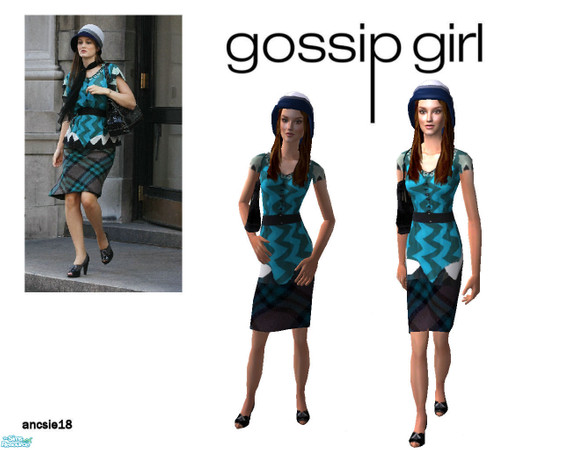 Sims 2 — Blair Waldorf wants to go to Yale by ancsie18 — A very extreme outfit: Anna Sui Chevron Print Top with LAMB High