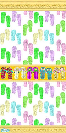 Sims 2 — Chick Sandles by bseblwmn — A delightful colorful wall for the sim who loves the sun and the beach!